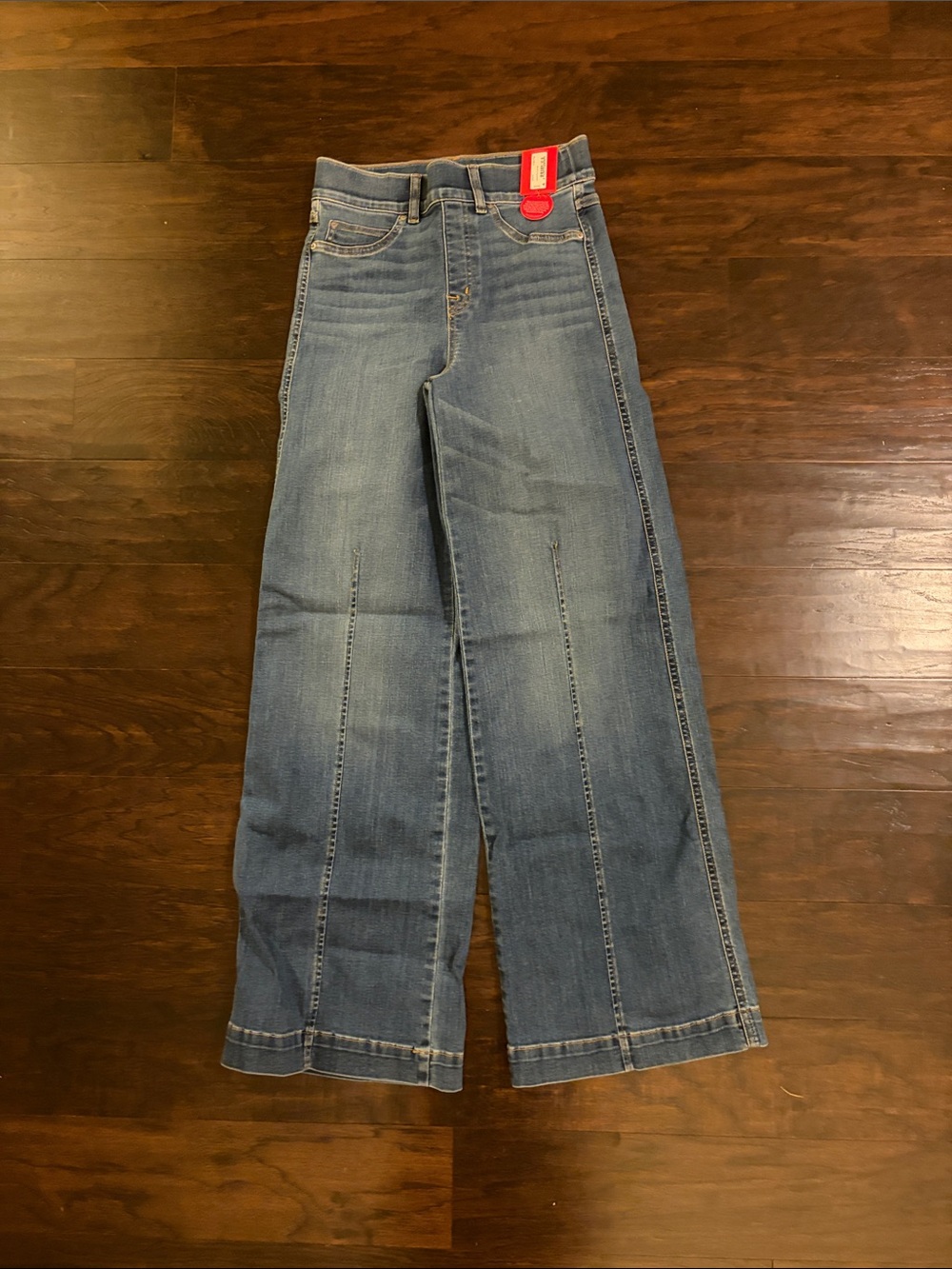 SPANX High-Rise Wide Leg Jeans in Medium Blue